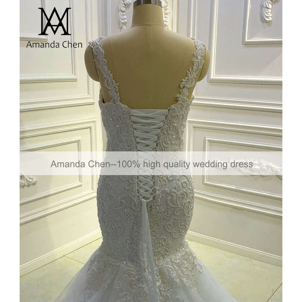 bridal dress Cap Sleeve Lace Applique Pearls Mermaid Wedding Dress