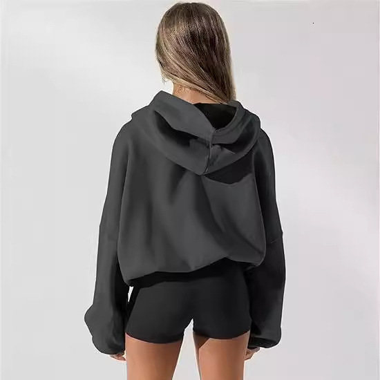 New designer autumn and winter women's long sleeved hooded zipper sweatshirt cardigan casual sports jacket fashionable sweatshirt