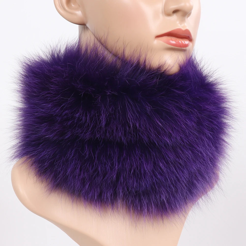 genuine fox fur scarf fur headband womens winter ring fox fur scarf collar for warmth good elasticity 100% natural fur muffler 241106