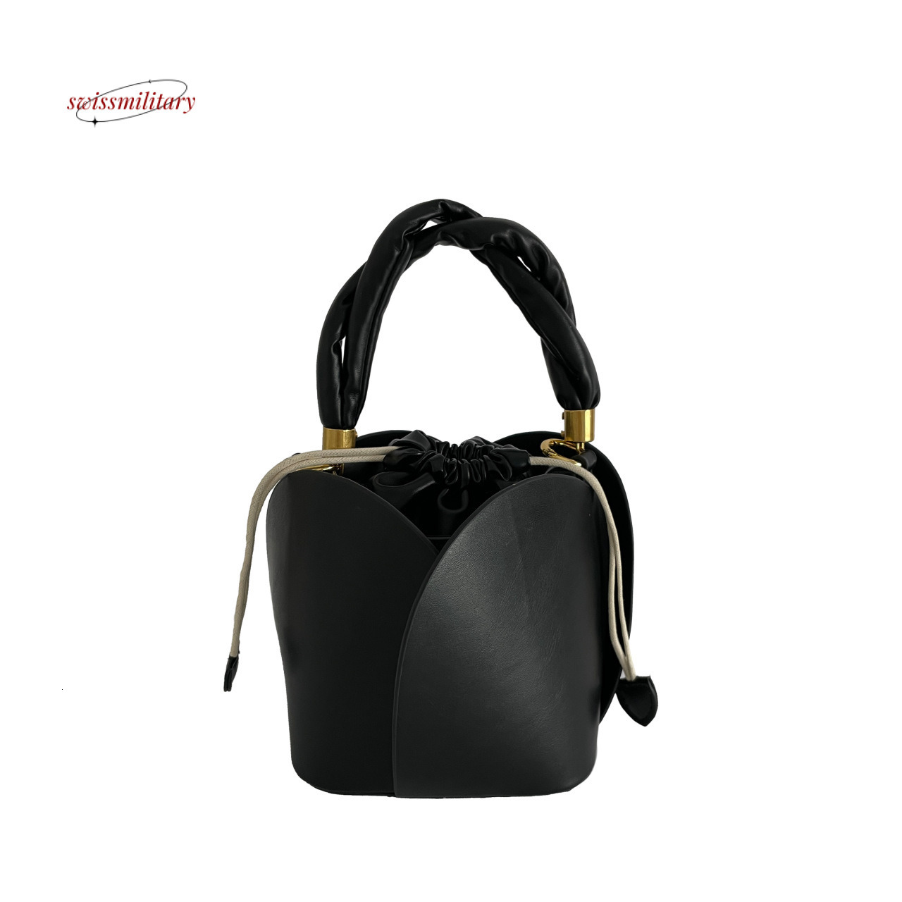 Daily commuting flower bucket niche design, one shoulder crossbody handbag with small fresh drawstring bag for women #30 swissmilitary