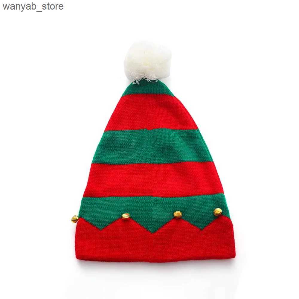 Wide Brim Hats Bucket Hats Parent-child Hats New Christmas Hats in Autumn and Winter Bell Knitted Wool Hats Halloween Gifts Christmas Hats L240910