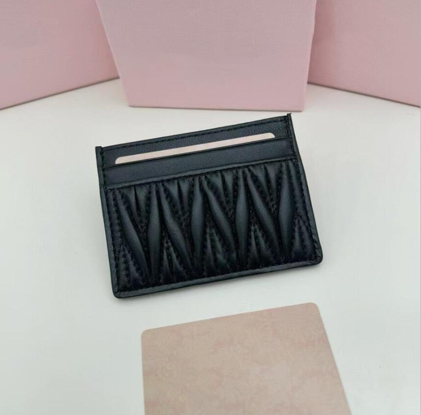 Designer Card Holders Women Mini Wallet Fashion Genuine Soft Sheep Leather Coin Pocket Ladies Purse New Credit Cards Holder miuuuuss with box