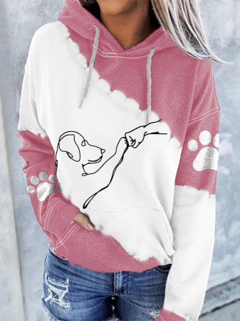 Designer's new women's autumn and winter fashion loose 3D digital printed hooded sweater fashion hoodie trend long sleeved oversized T-shirt