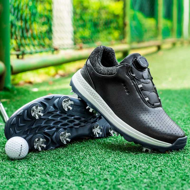 hot 2024 Hot S Professional Men Outdoor Anti-Skid Quick Lacing Golf Spikes Sneakers Breathable Waterproof Shoes Y250207