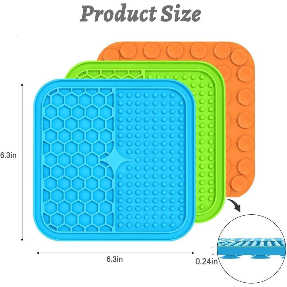 MateeyLife 3PCS Small Dogs and Cats, Licking Mats with Suction Cups Anxiety Relief, Cat Lick Pad, Enrichment Toys Boredom Reducer, Dog Treat Mat for B