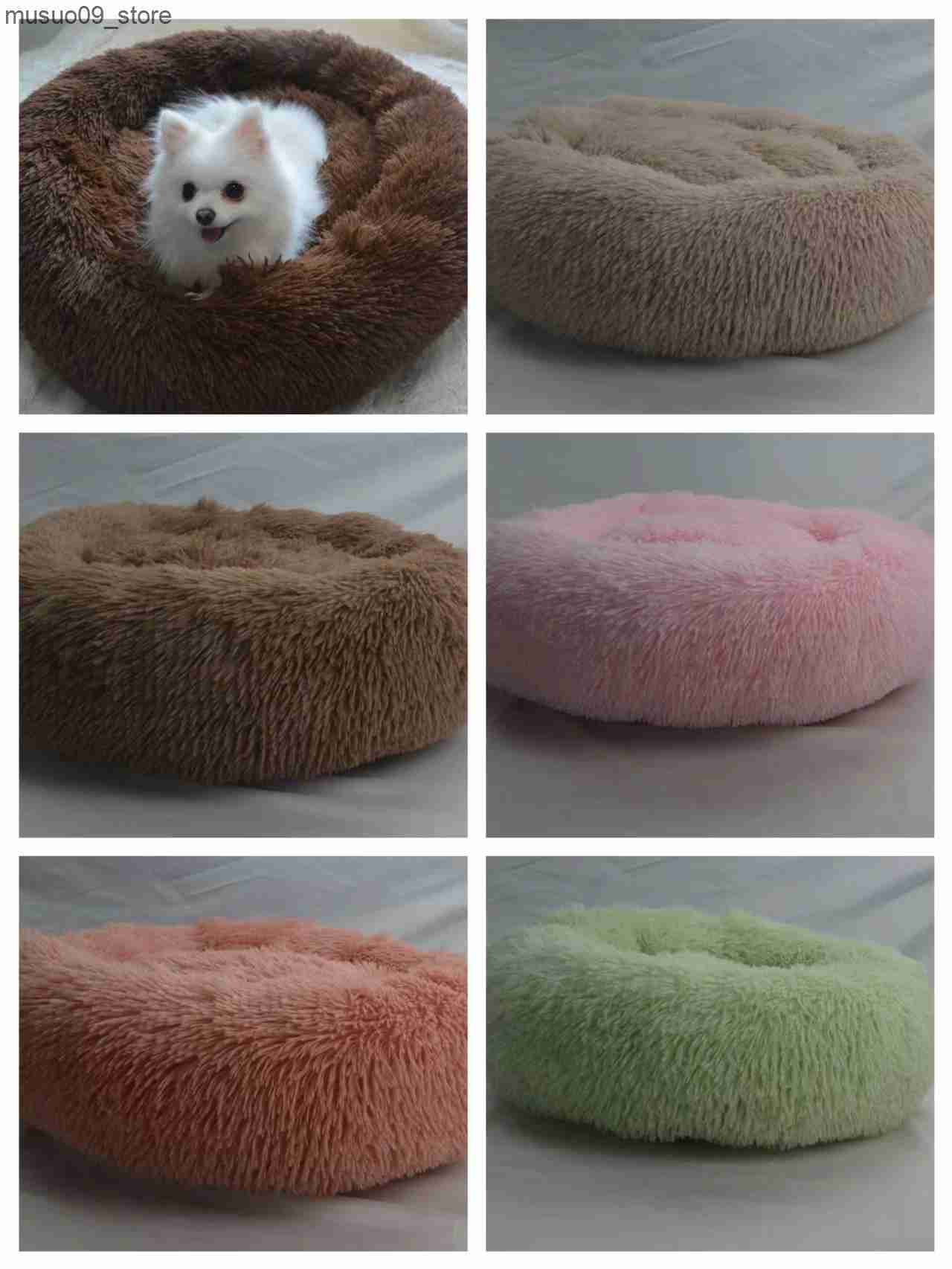 kennels pens Pet dog bed donut pet mat Labrador Retriever house circular mat pet product accessories small animal house direct delivery L240910