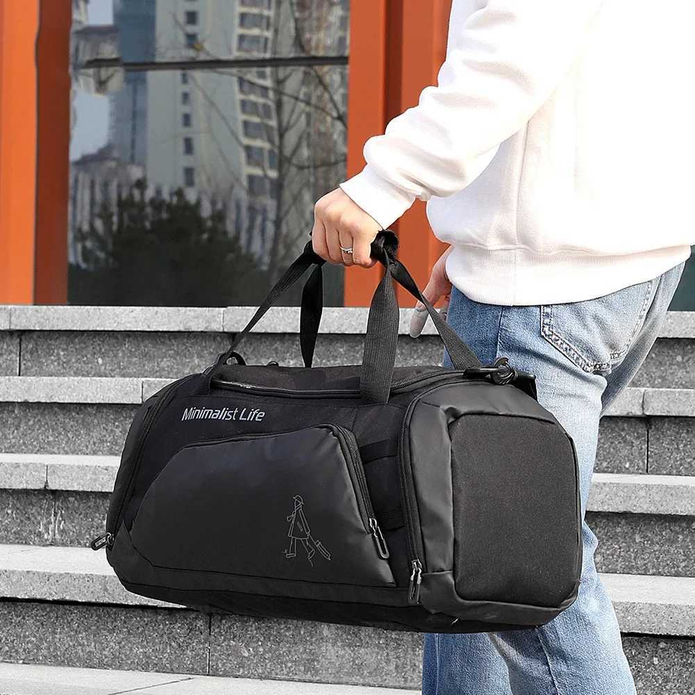Waterproof Nylon Gym Bags Outdoor Yoga Sports Training Handbag Men Women Fitn Travel Storage Sport Bags Dry Wet SeparationXJ241106