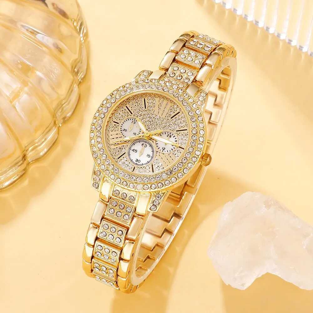 6-piece gift box gold luxury brand design simple womens quartz watch Montre Femme X241106