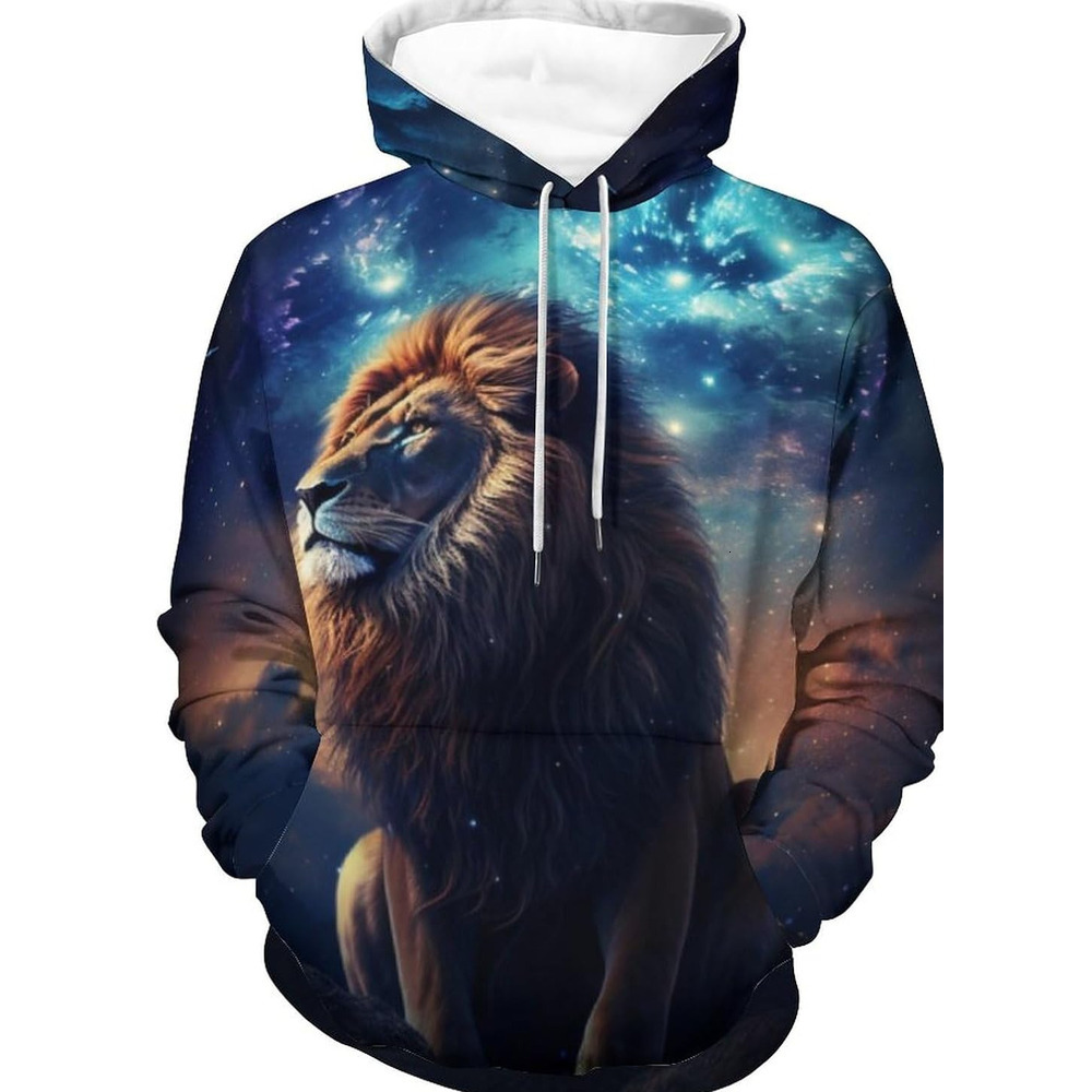 Hoodie for Mens Womens 3D Print Lion Hoody Novelty Hoodies Men Womens Casual Pullover Graphic Hoodies sweatshirt Handsome Lion