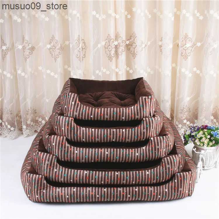 kennels pens 2020 Winter Pet Sofa Warm Dog Bed Big Dog Carpet Cat House Dog Mat Dog House Striped Pet Cat Mat Sleeping Nest L240910