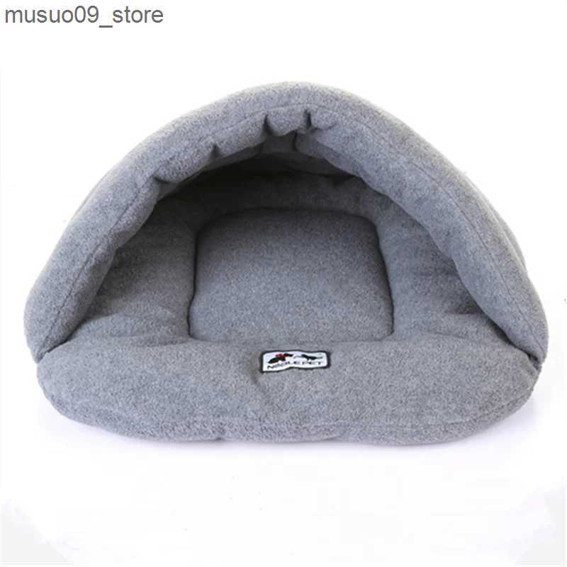 kennels pens New slipper style winter warm wool pet cat sleeping bag puppy bed with cushion pet rabbit squirrel hamster house L240910