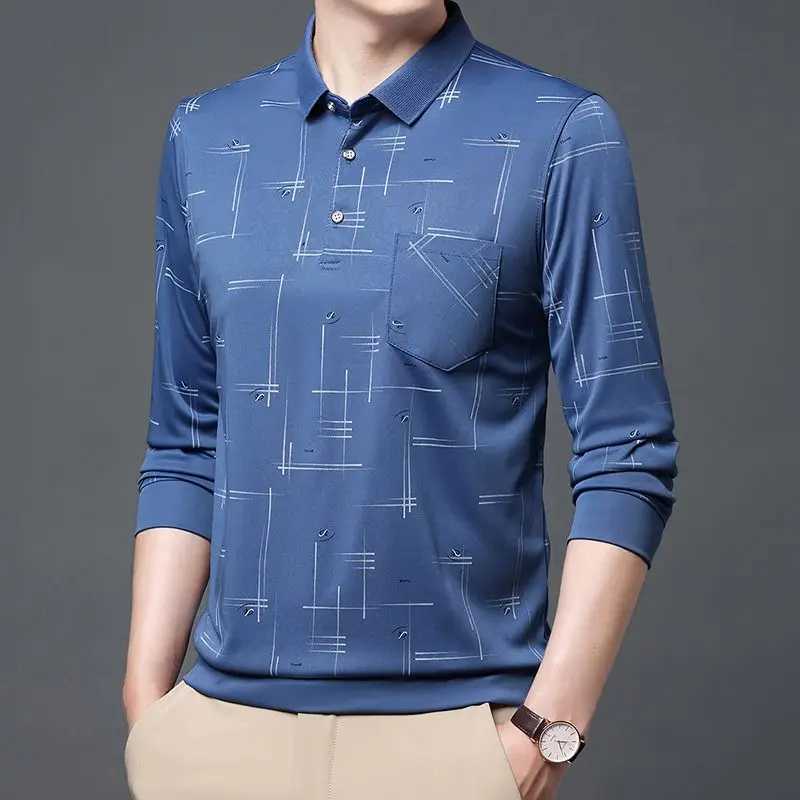 Mens Fashion Shirt Korea Spring/Summer Business Office Manager Sve Collar Loose Mens Pocket Casual Top W241106