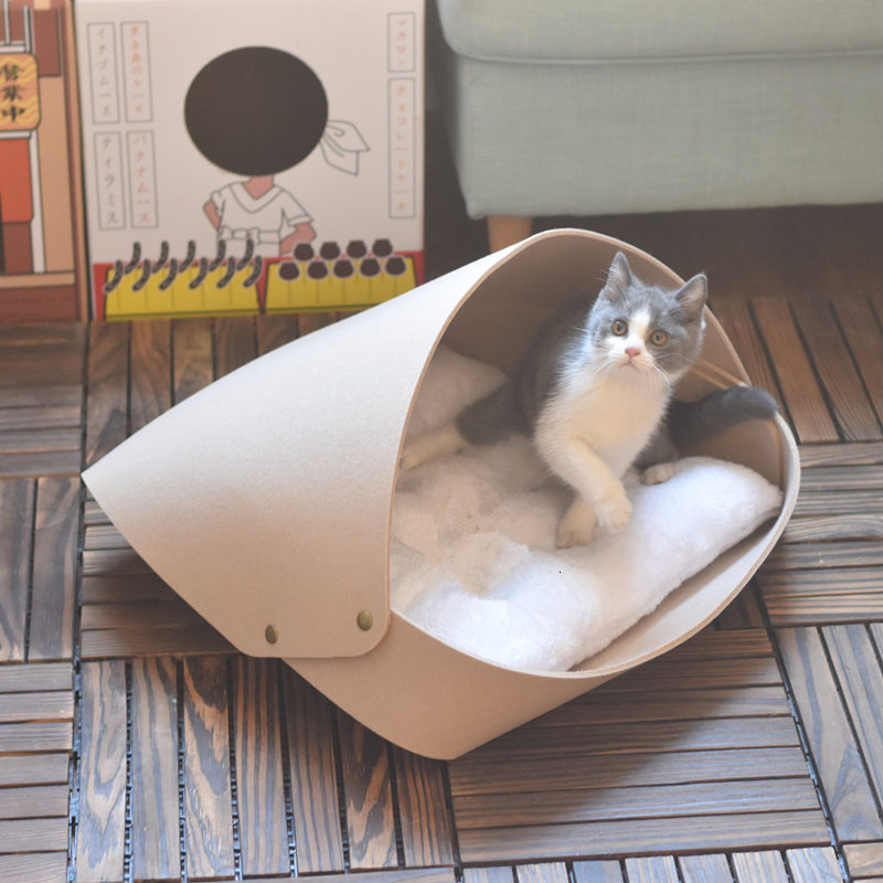 Nordic Wool Felt Cat Bed Dog Bed Cat Dog Bed Mattress Deep Sleep English Short Small Dog Winter Warmth All Year Round Universal 159