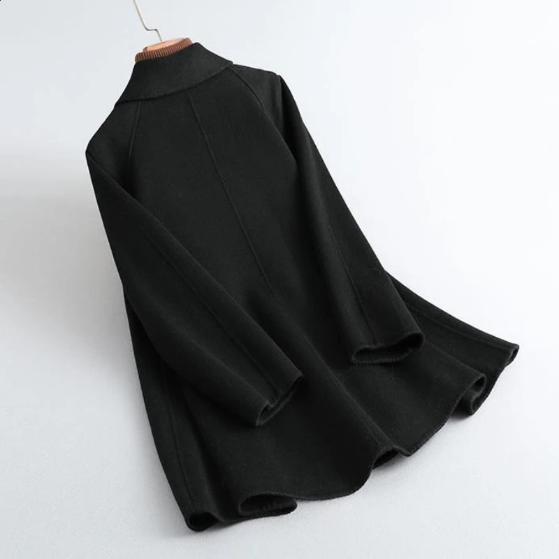Blends Wool Coat Temper High Street Personal Chinese Style Aesthetics Fashion Ladies Baggy S4XL Elegant Clothes 241105