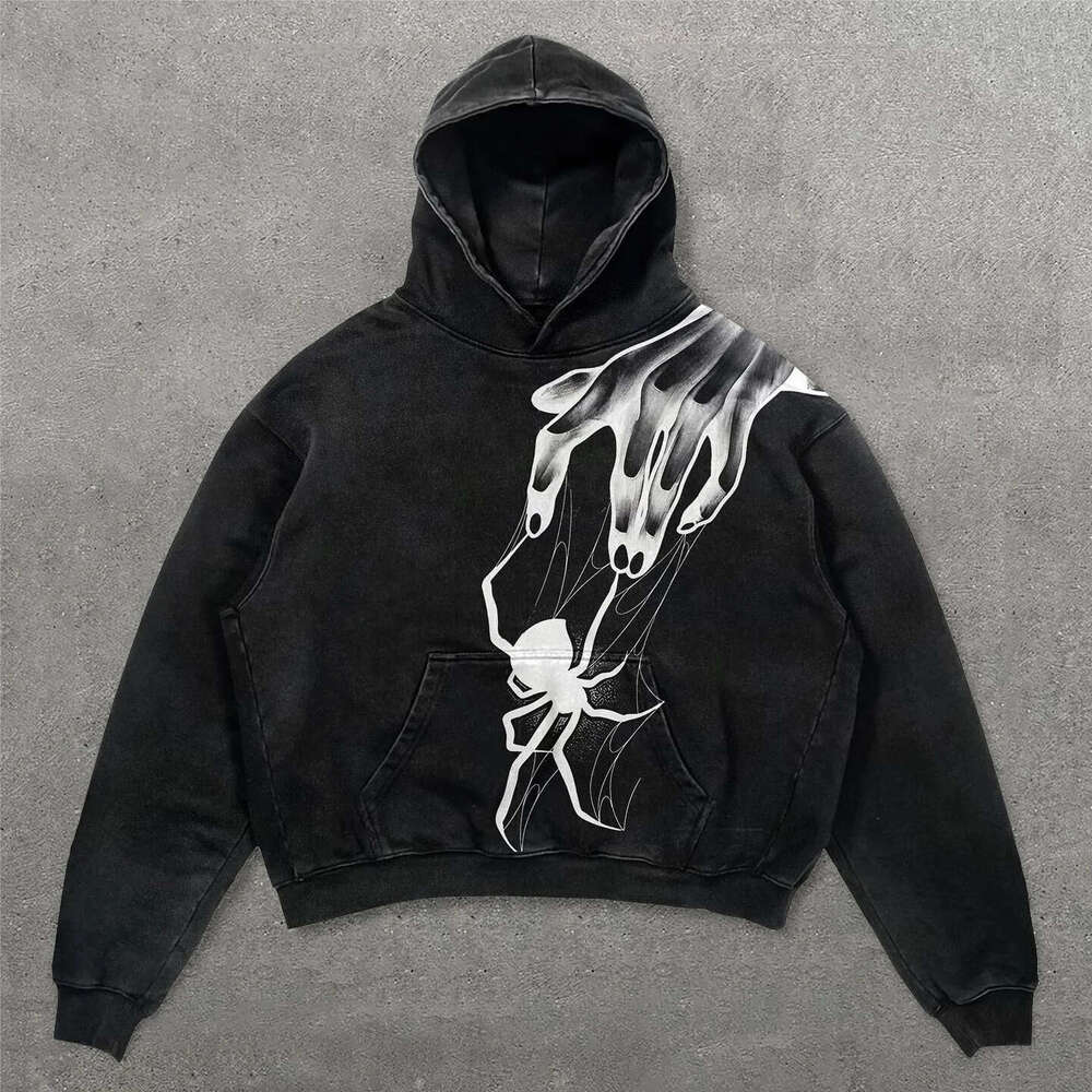 shanshi spider hoodie spider pattern sweatshirt pullover hoodie