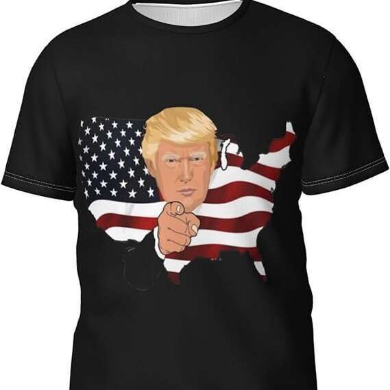 shanshi mens designer t shirt Trump T-shirt Summer Handsome Exercise Running Quik Dry Round Neck Short Sleeve Top Fun 3D Printed Image