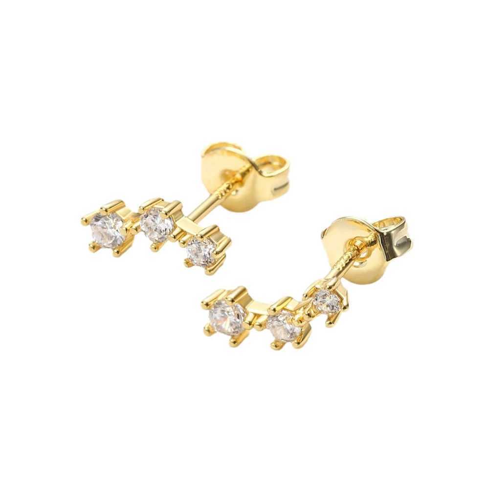 3 pairs of pure silver stud ring earrings set suitable for Wen 14K gold-plated earrings used for Mtiple perforation X241106