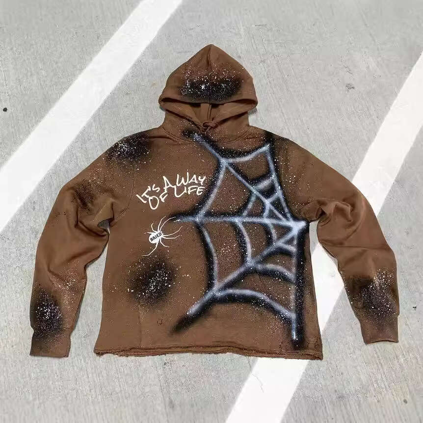 shanshi spider hoodie spider skull for men hoodie pullover hoodie