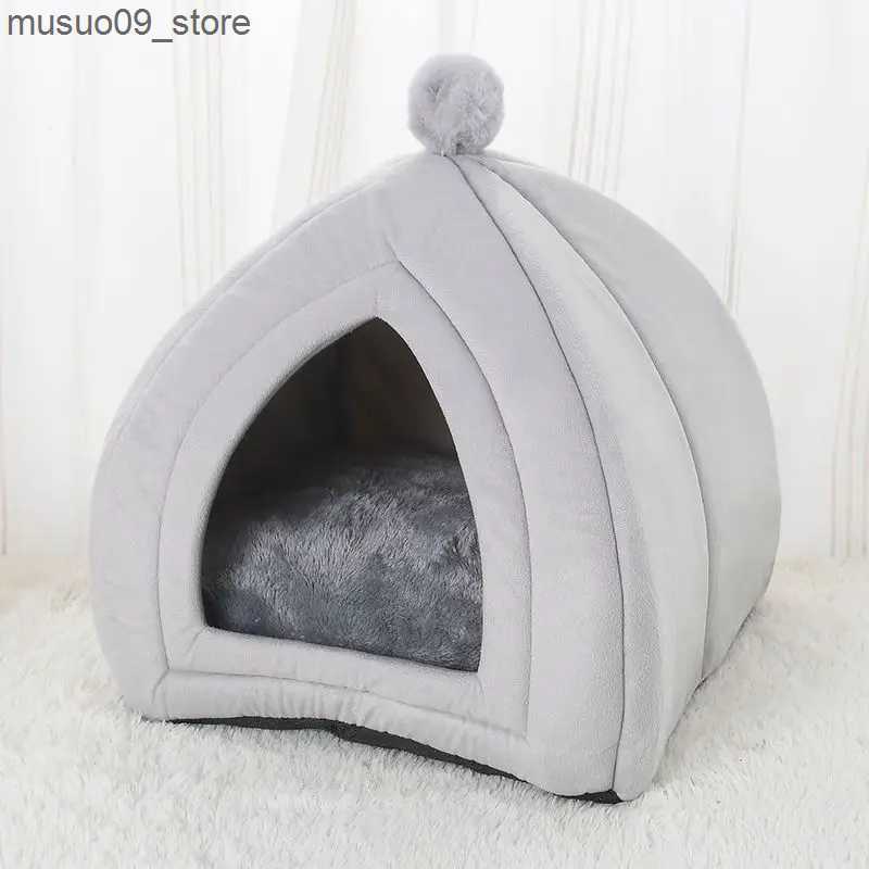 kennels pens Autumn and winter deep sleep cat bed with mat pet tent comfortable cave nest indoor sleep basket small dog house pet supplies L240910