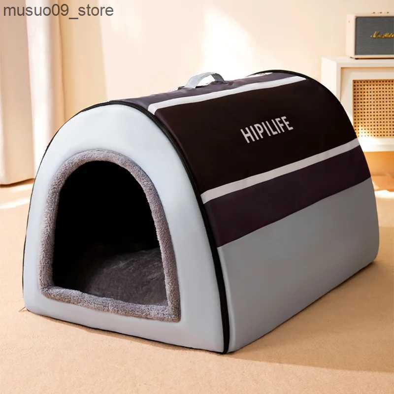 kennels pens New Winter Warm Folding Dog House Dog Bed Pet Supplies Small and Medium sized Dog Warm Pet Supplies Puppy Cave Sofa L240910