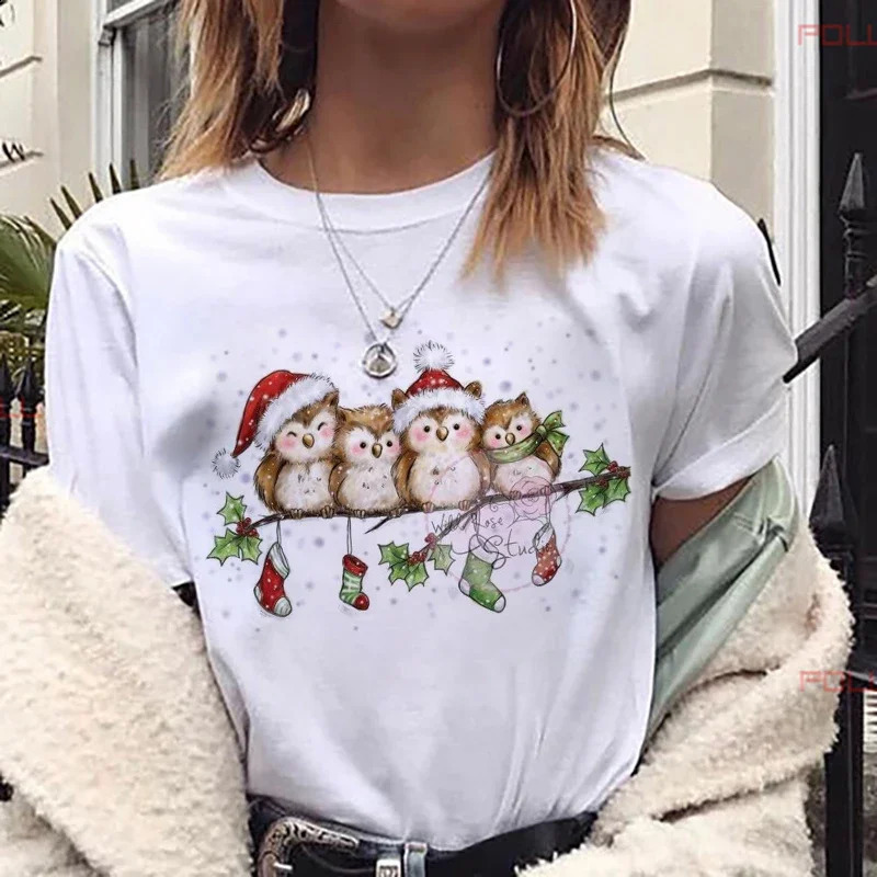 Santa Clau T Shirt Women Fashion Christmas Harajuku Cute Tshirt White Suitable All Seasons Tops Clothing 241029