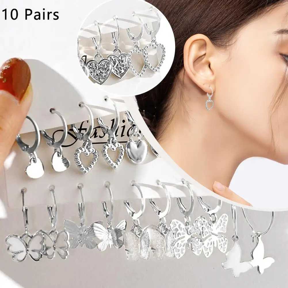 New Golden Ring Earring Set with New Creative Simple Hollow Pendant Earrings Suitable for Fashion and Trendy Je S3H6 X241106