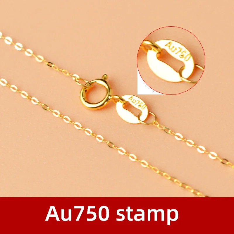 18K pure gold womens O-chain necklace classic fashion party exquisite jewelry engagement gift genuine pure gold AU750 DC1037 241106