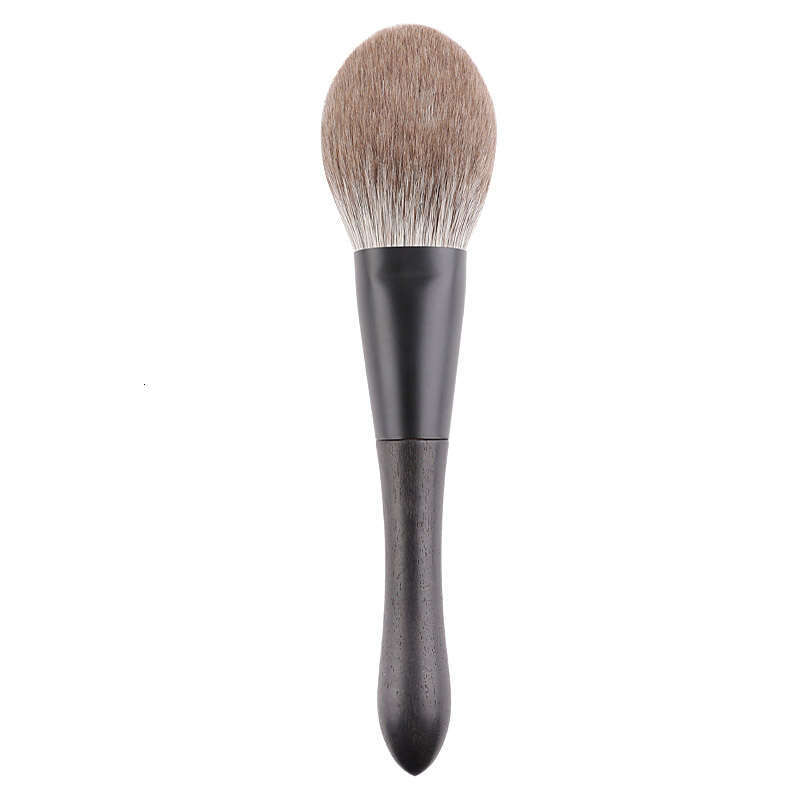 Q2-19 Professional Handmade Makeup Brushes Snow Fox Hair Large Flat Face Powder Ebony Handle Cosmetic Tools Make Up Brush