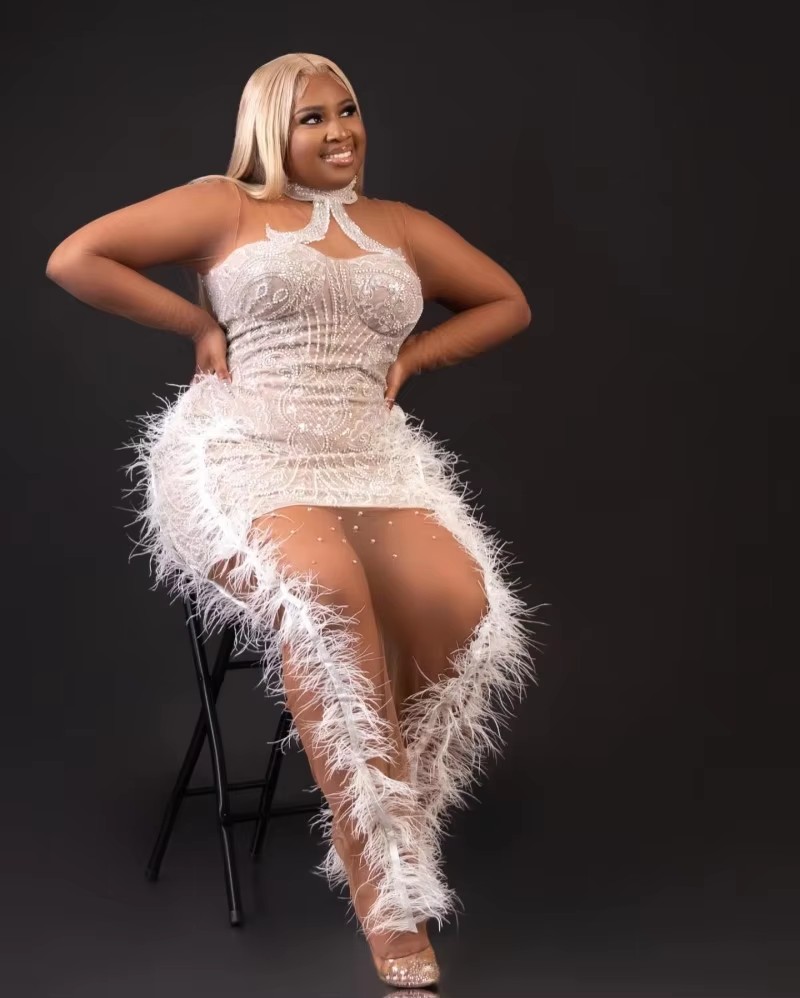 Customizde Sexy Feathers Prom Dress For Black Girls Beading Feathers African Women Mermaid Party Gowns Vestidos De Graduacon Wears