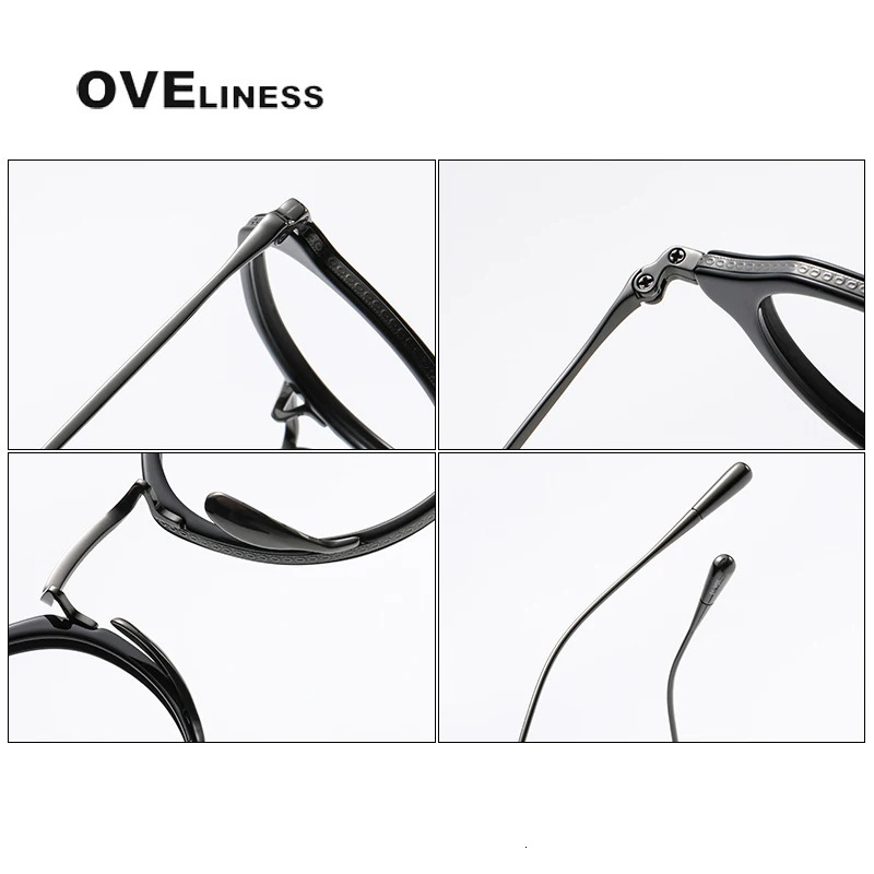 Acetate Glasses Frame Men Vintage Oversize Pilot Vintage Retro Eyeglasses frames Women Spectacles full Eyewear 241105