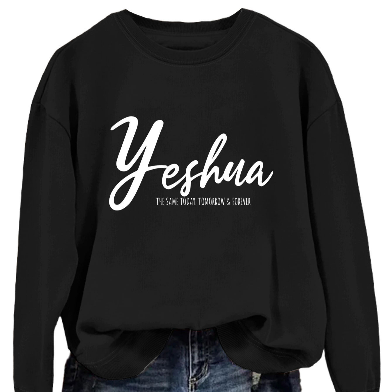 Yeshua the same fashionable round neck pullover top casual loose autumn womens hoodie