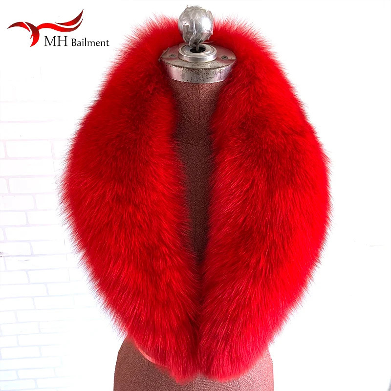 100% genuine fox fur collar womens fashionable autumn warm shawl plus size collar warm fur scarf jacket universal 241106