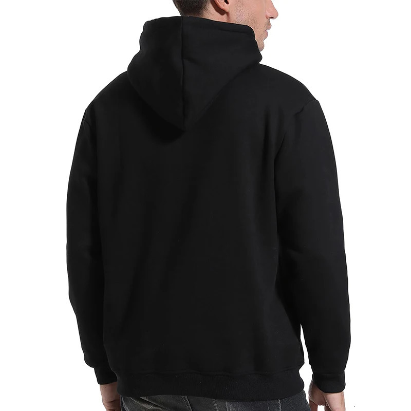 Mens warm wool Sherpa lined hooded sweatshirt autumn and winter thick heavy-duty floral top casual hooded sweatshirt pocket 241106