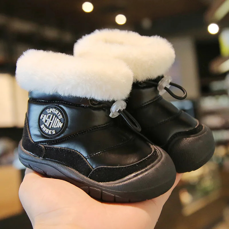 Botas Para Children Snow Boots Winter Boot Plush Boy Cotton Shoes Baby Walking Shoes Warm Girls Padded Boots Children Shoe 241106