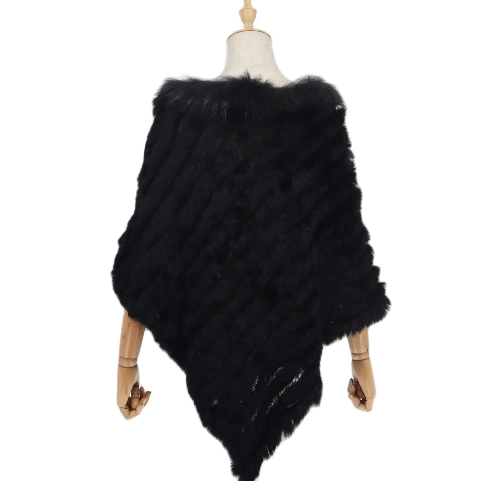 Real rabbit fur knitted rabbit fur raincoat vest fashionable wrapped coat shawl womens natural fur raccoon fur necklace wholesale Cape Town 241106