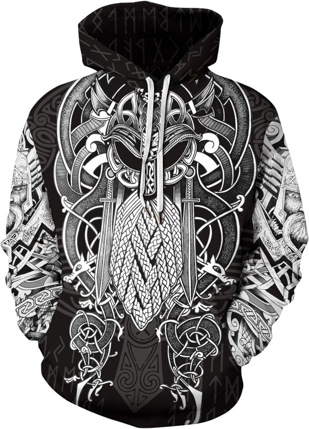 Hoodie for Mens Womens Mens Viking fashion Tattoo 3D Digital Print Hoodies Pullover Sweatshirt Graphic Hoodies sweatshirt Pullover Long Sleeve