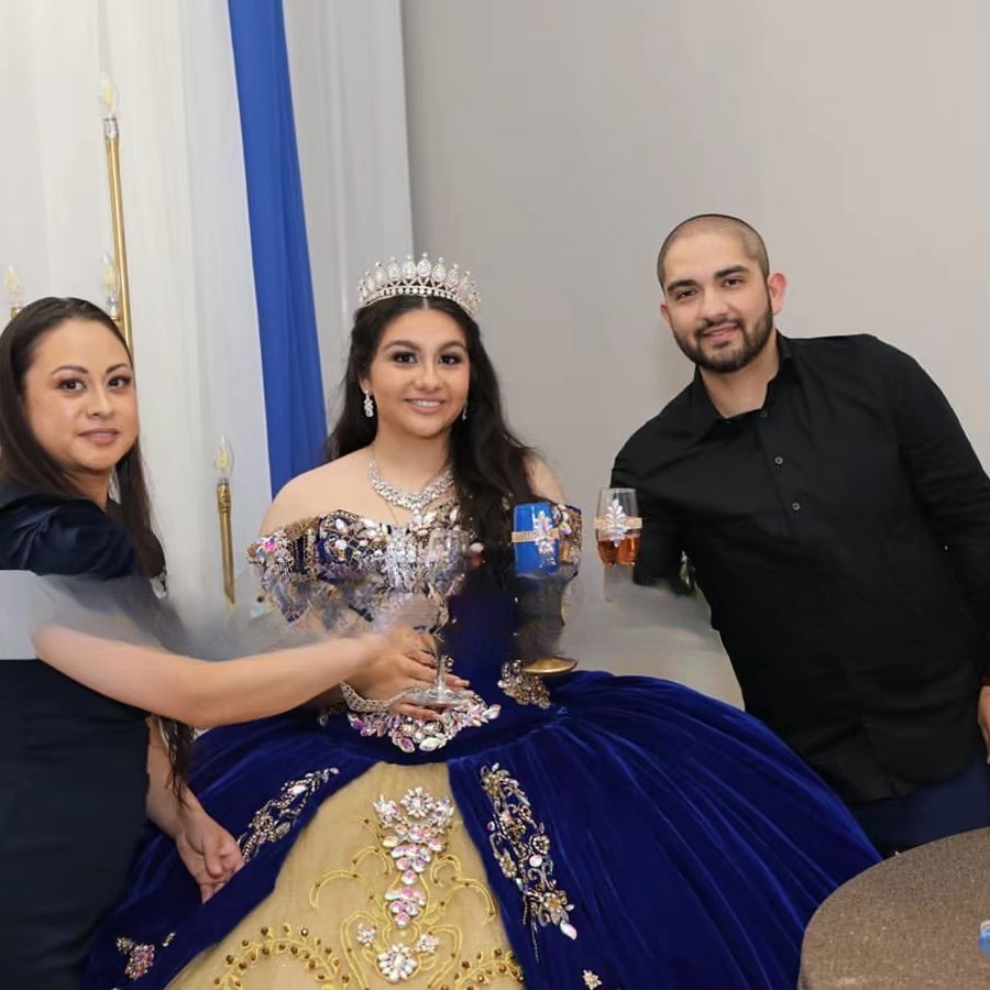 Royal Blue Quinceanera Dresses Veet Beads Crystal Sweet 16 Mexican Girls Prom Gowns Ruffles vestidos de 15 anos Custom Size