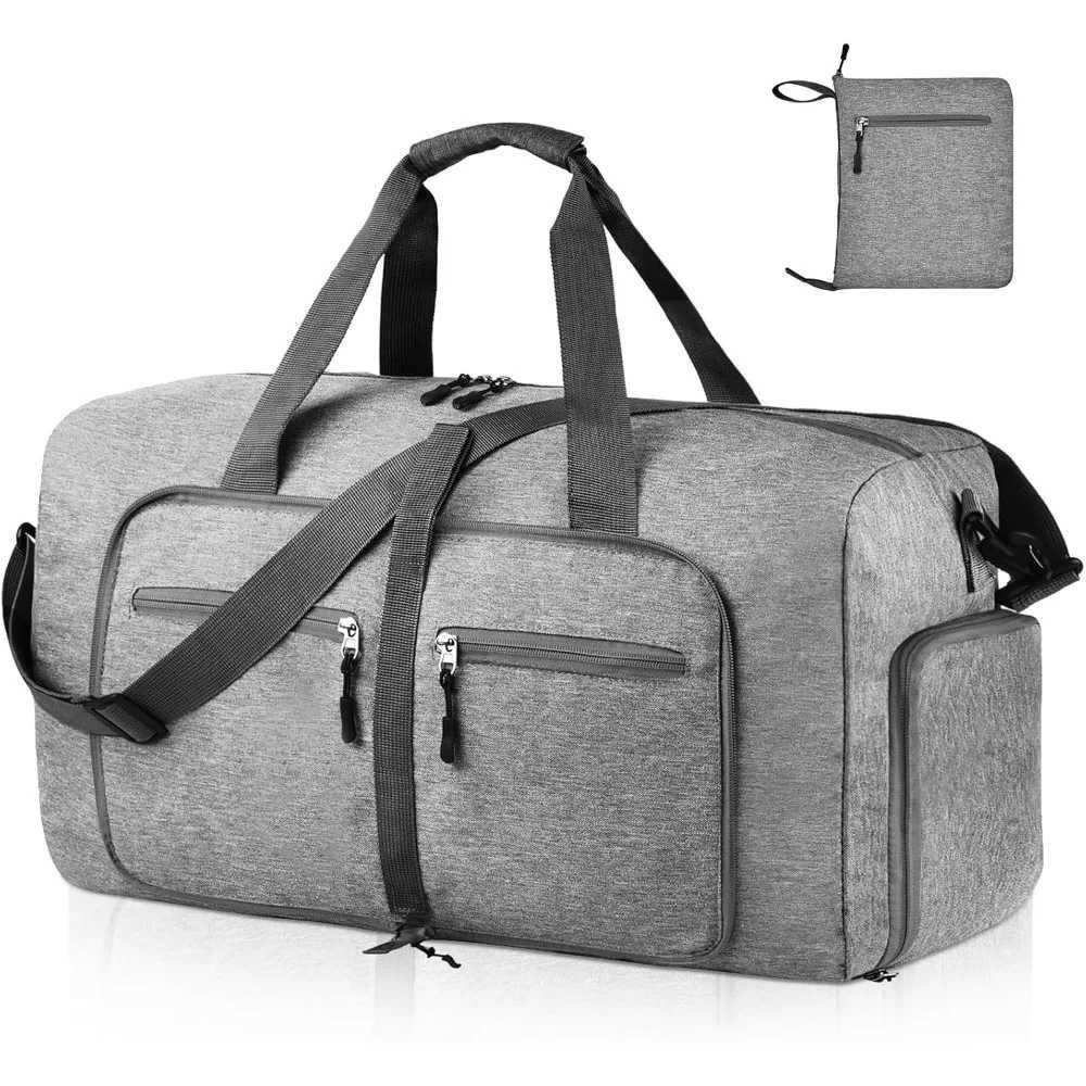 Duffel Bags Foldab Duff Bag with Shoes Compartment Overnight Bags Waterproof Tear Resistant Clothes Organizer Storage BagXJ241106