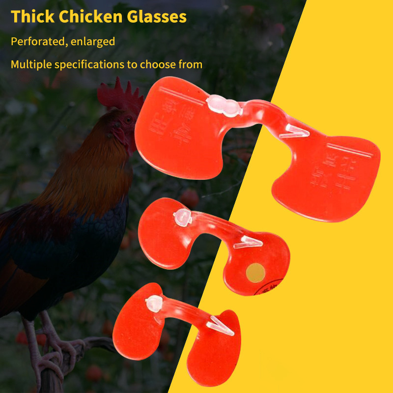 Red Plastic Chicken Glasses Pheasant Anti-pecking Goggles Glasses With Bolt Protect Poultry Supplies Hens Farm Accessories-B2