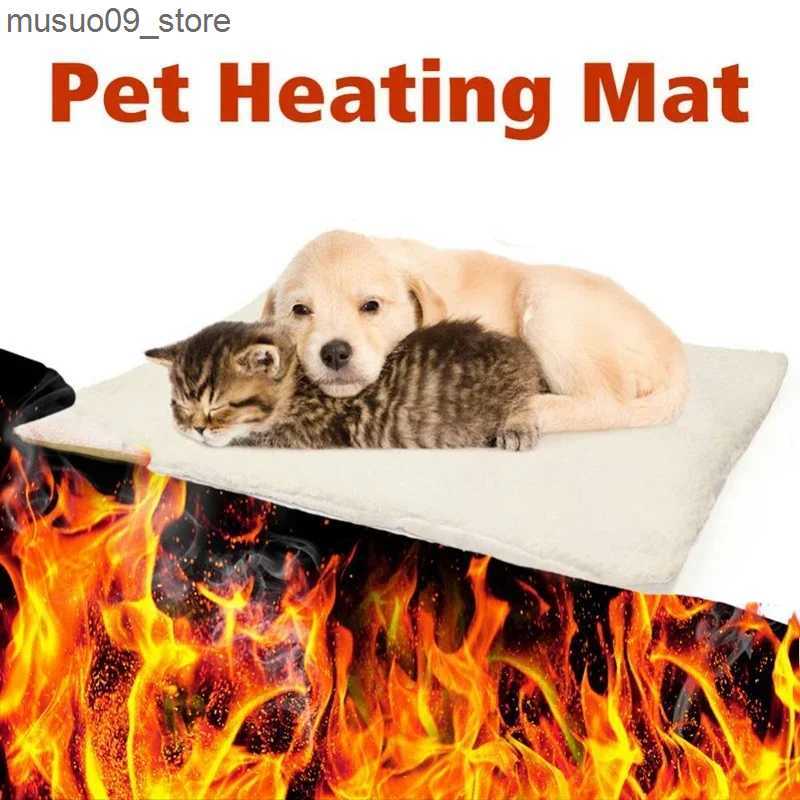 kennels pens Heating pet mat dog bed heater mat flannel dog mat dog blanket cat bed heater dog bed heater L240910