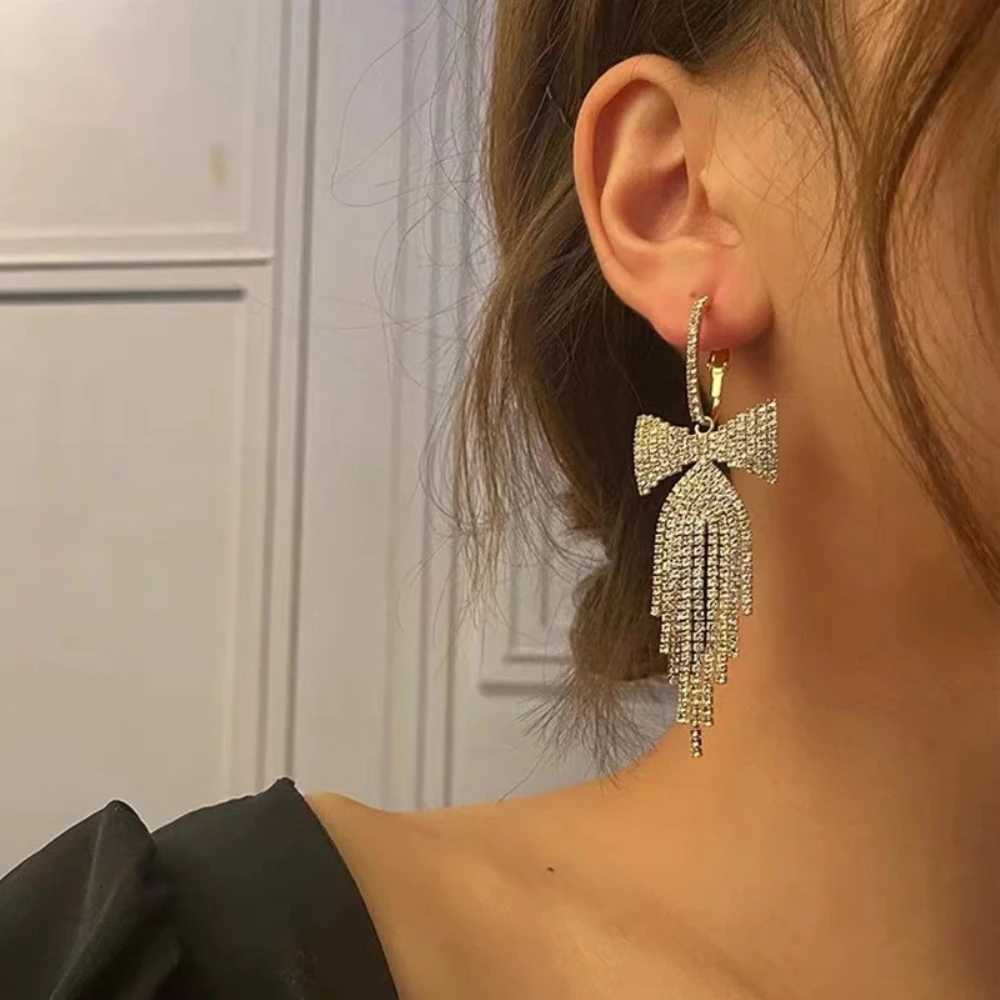 Luxury rhinestone punk bridal punk fashionable earrings party personalized jewelry gift earrings X241106