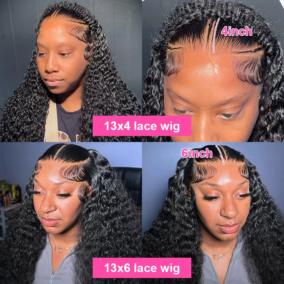 Free shipping Brazilian 13x6 HD Loose Deep Frontal Curly Water Wave 13x4 Lace Front Wig Human Hair Synthetic Closure Wigs for Women