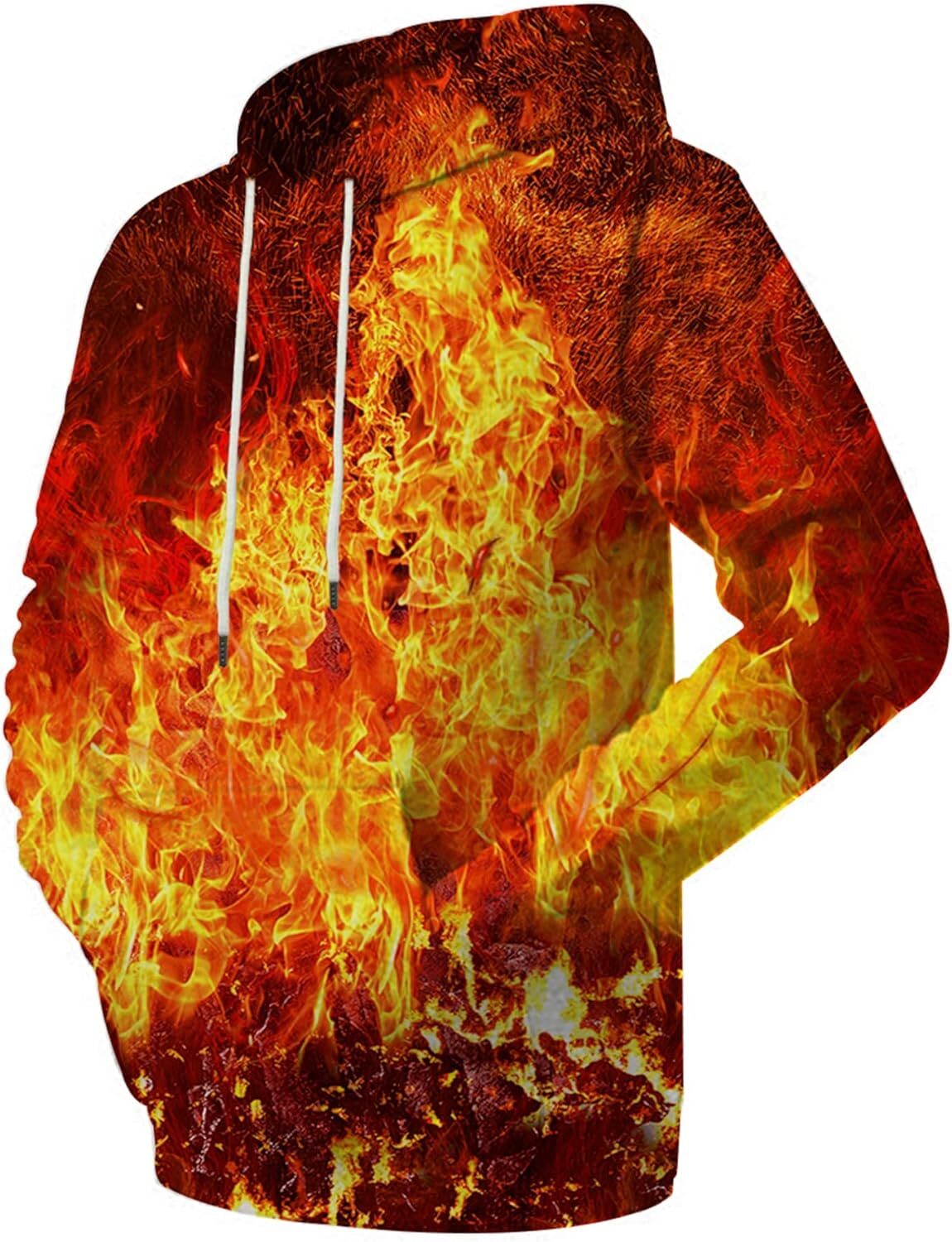 Hoodie for Mens Womens Unisex Realistic 3D Print Galaxy Pullover Hooded Sweatshirt Hoodies with Big Pockets Graphic Hoodies sweatshirt red