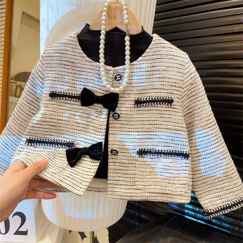 Girls Casual Suit Set Spring Fashion Collegiate Style Baby Girl Toddler Two-piece Sets Fall Kids Lapel Party Clothes 241106