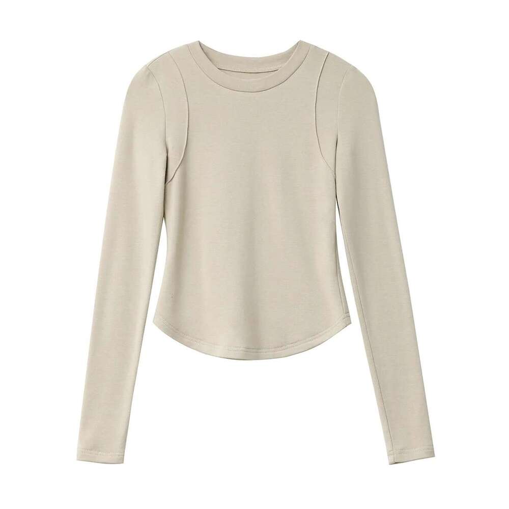 CHIC VEN Women T-Shirts Solid New Basic Heating Cashmere Round Neck Woman Tees Slim Fit Female Tops Spring Autumn 2024