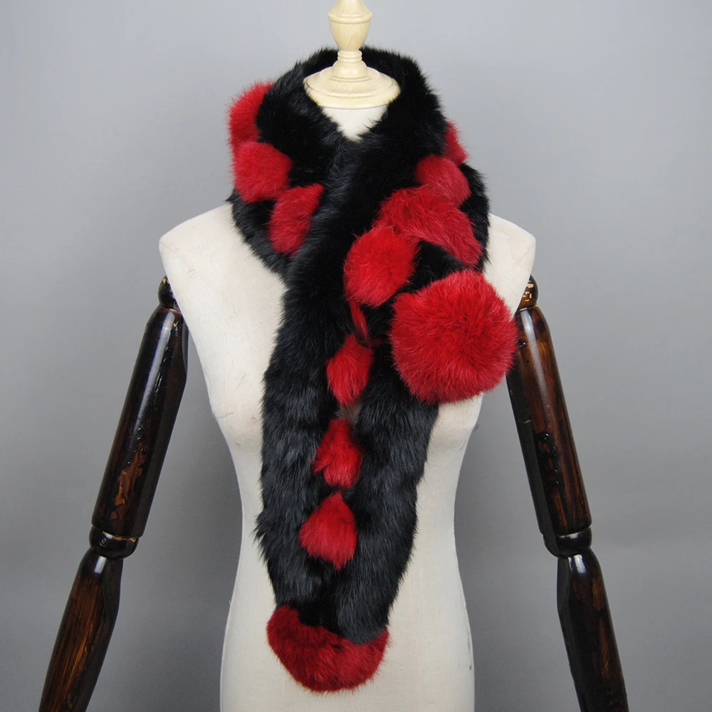 Winter Scarf Natural True Rabbit Fur Warm Scarf Fashionable Soft Plush Thick Snode Scarf Shawl Suitable for Adults Children and Girls 241106