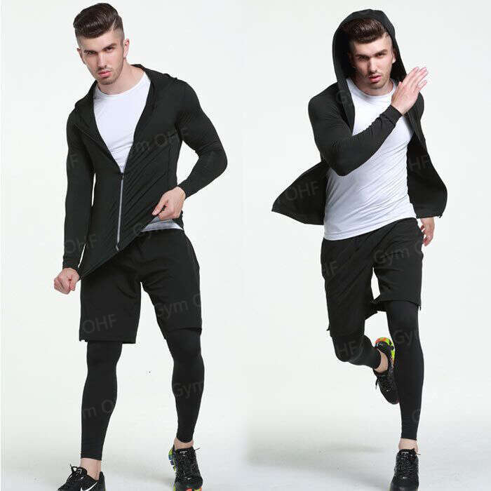 Tracuit Men Sports Suit Gym Fiess Compression Sets Clothes Running Jogging Sportwear Exercise Workout Rashguard Tights