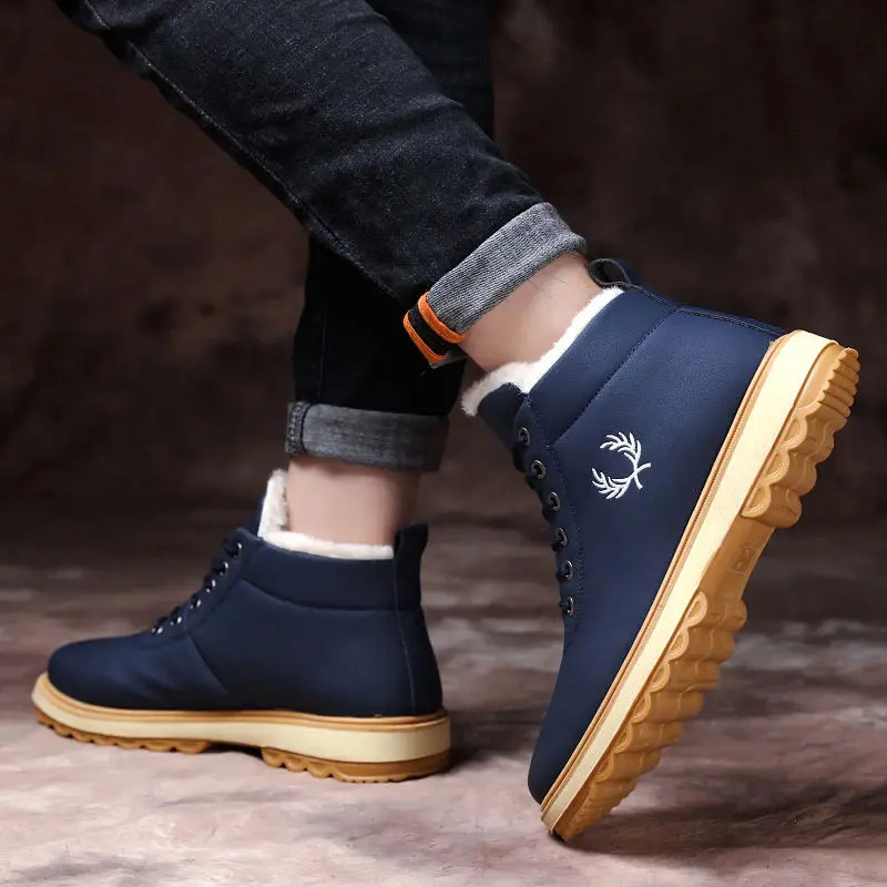 Men's Snow Boots Trendy 2025 Male Shoes Winter Warm Cheap Designer Footwear Y2k Fashion Size 45 New 44 Non Slip Comfortable Sale