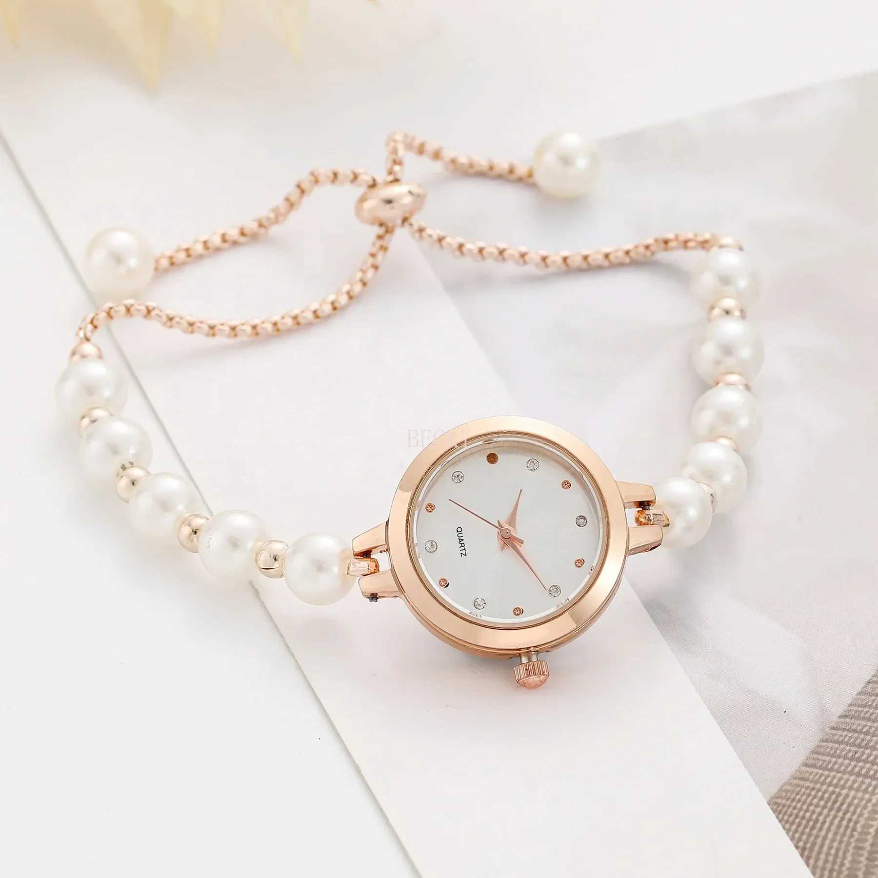 Grammar Design Pearl Bracelet Strap Watch Ladies Elegant Watch Gift relojes para damas X241106
