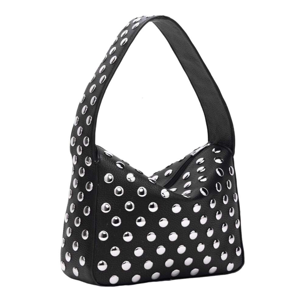 2024 OLOEY Autumn/Winter New Rivet Underarm Street Trendy Punk Women's Shoulder Bag Handbag